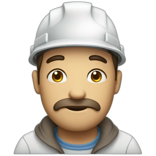 sleepy workman drinking coffee emoji