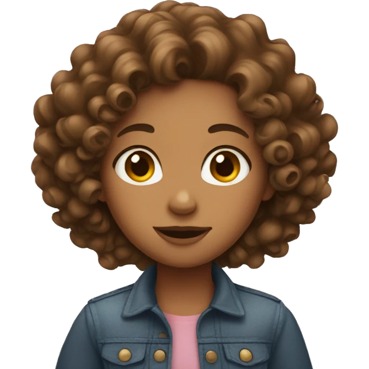 girl with curly brown hair emoji
