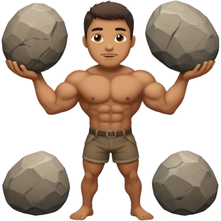 Guy carrying 3 rocks emoji