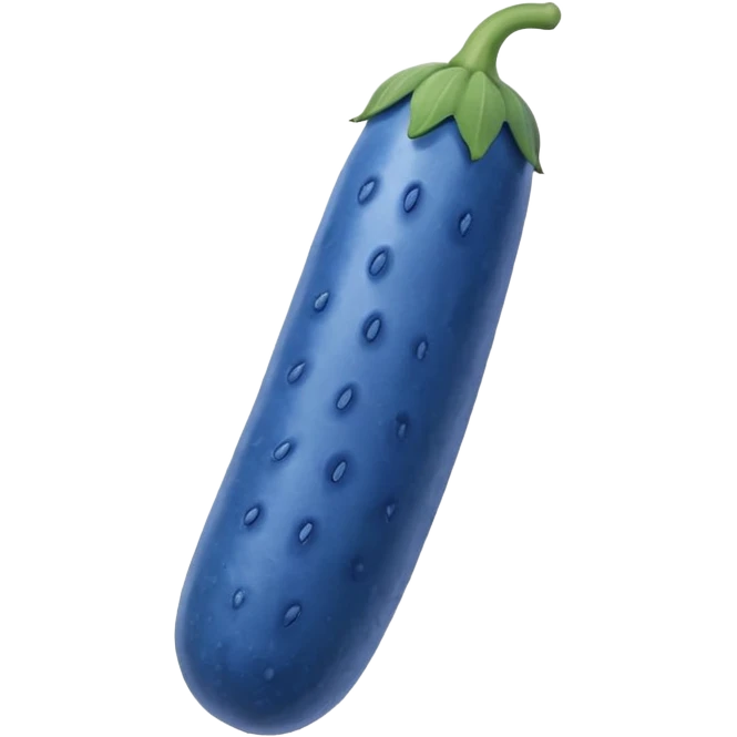 blue color cucumber, minimal emoji