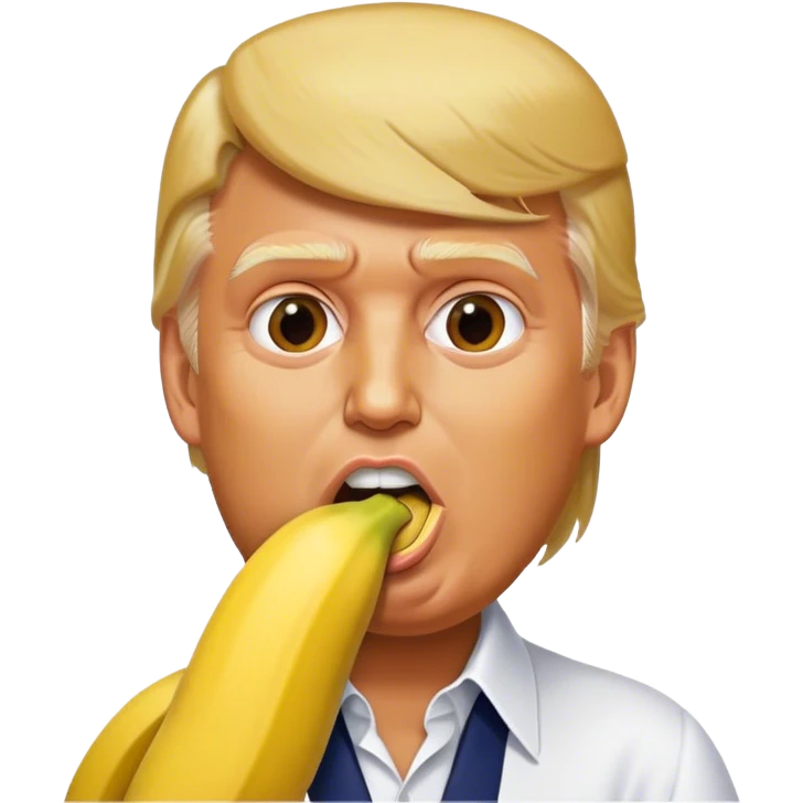 donald trump eating a banana mushroom skin tone emoji