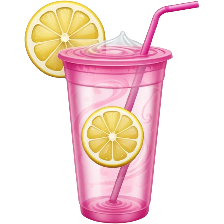 pink lemonade in a plastic cup emoji