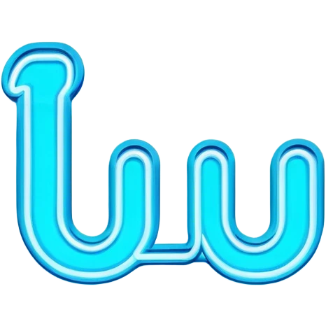 neon sign with the word Lu emoji