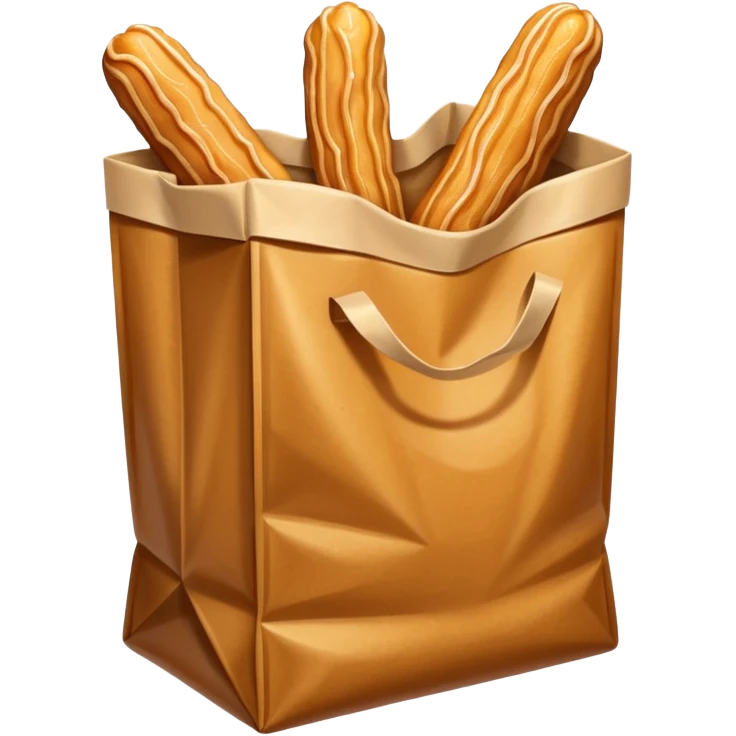 Un sac en papier normal avec à l’intérieur plusieurs churros au caramel bien sucree emoji