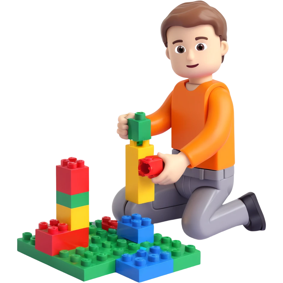 A boy named Ivan who loves to build with LEGO emoji