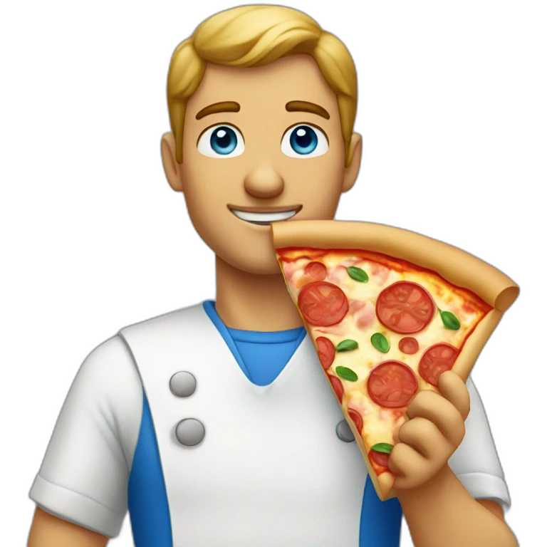 blue eyes man making pizza emoji