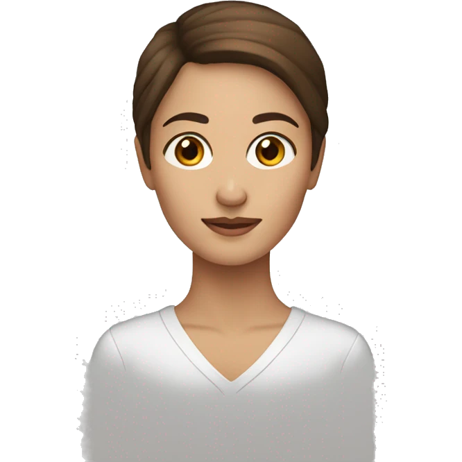 create a emoji a woman with brown eyes, brown hair emoji