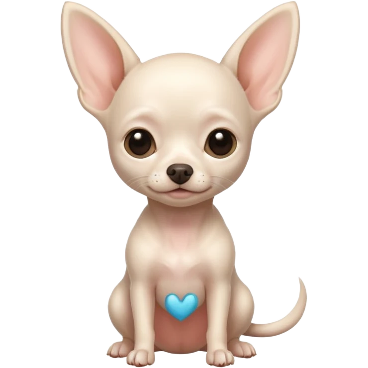 white chihuahua without hair emoji
