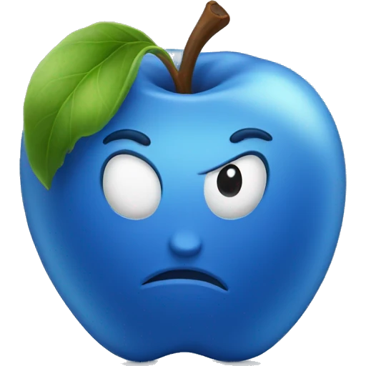 blue apple emoji