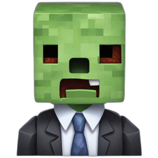 A minecraft zombie with a tie emoji