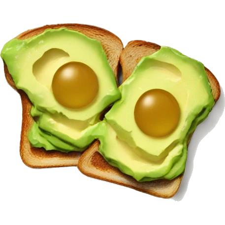 Two bits of toast with smashed avocado on top emoji
