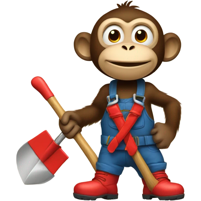 Boots the monkey with a shovel emoji