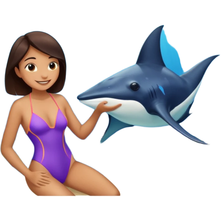 une personne qui est devant un aquarium où on peut carresser un raies menta emoji