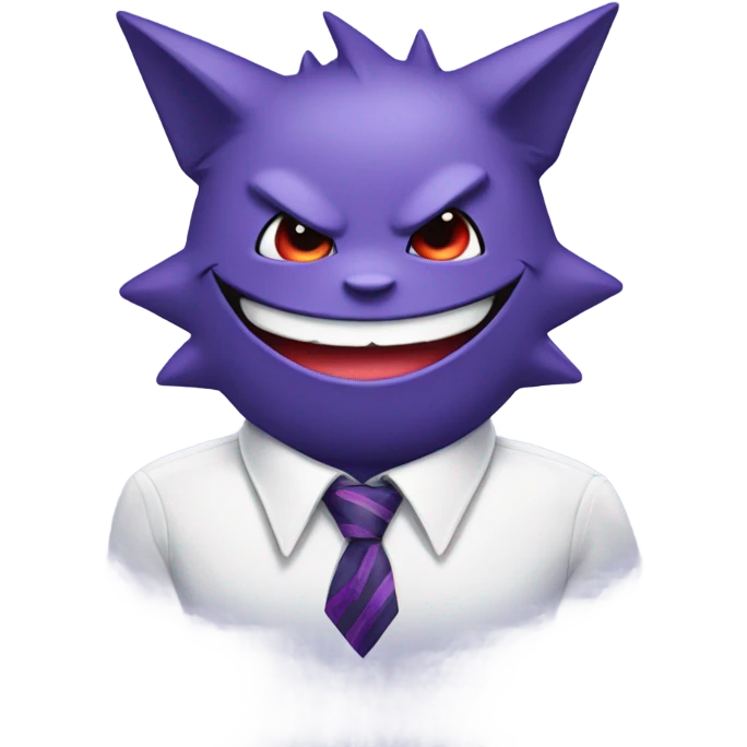 Cute Pokemon gengar wearing a tie emoji