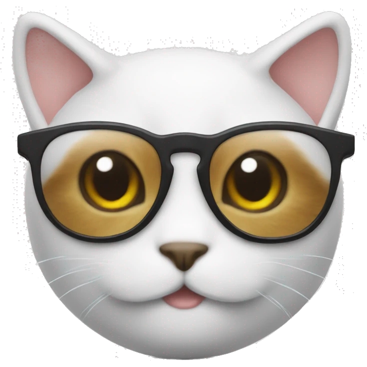Un chat avec des lunettes emoji