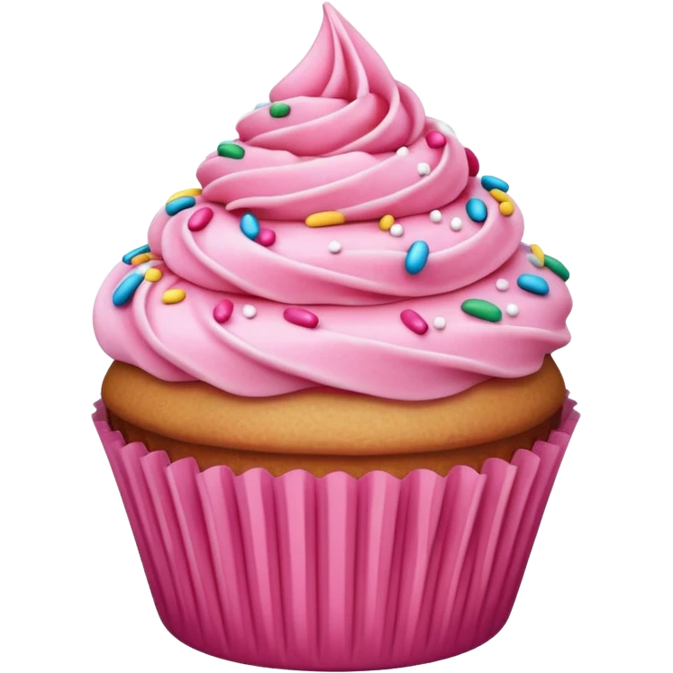 Cupcake with pink icing emoji