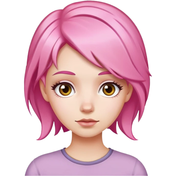 A white girl with pink hair emoji