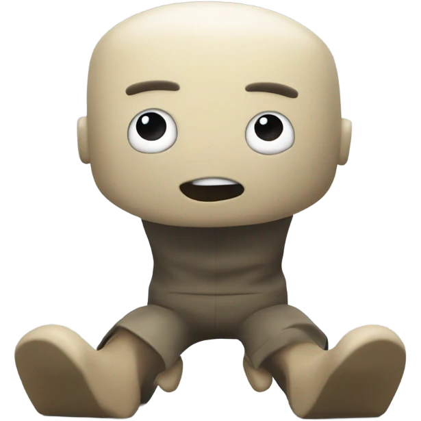 Roblox noob crawling on the floor with only his head no torso and only arms and legs but they’re not actually attached to his head and he’s saying you are an idiot emoji