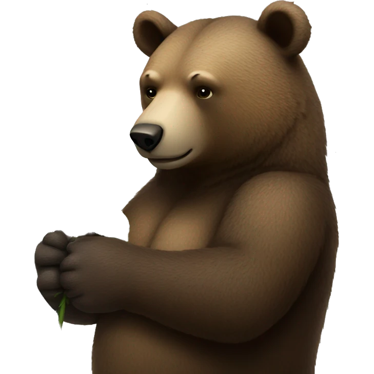 Bear holding a red rose  emoji
