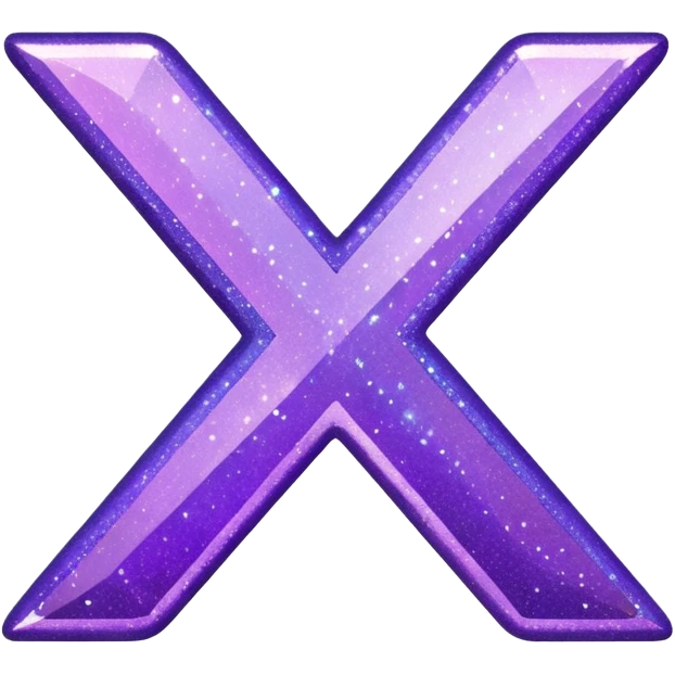 glitter purple letter X emoji