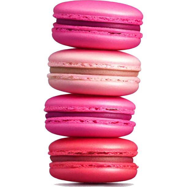 Stack of macarons hot pink, berry pink, light pink emoji