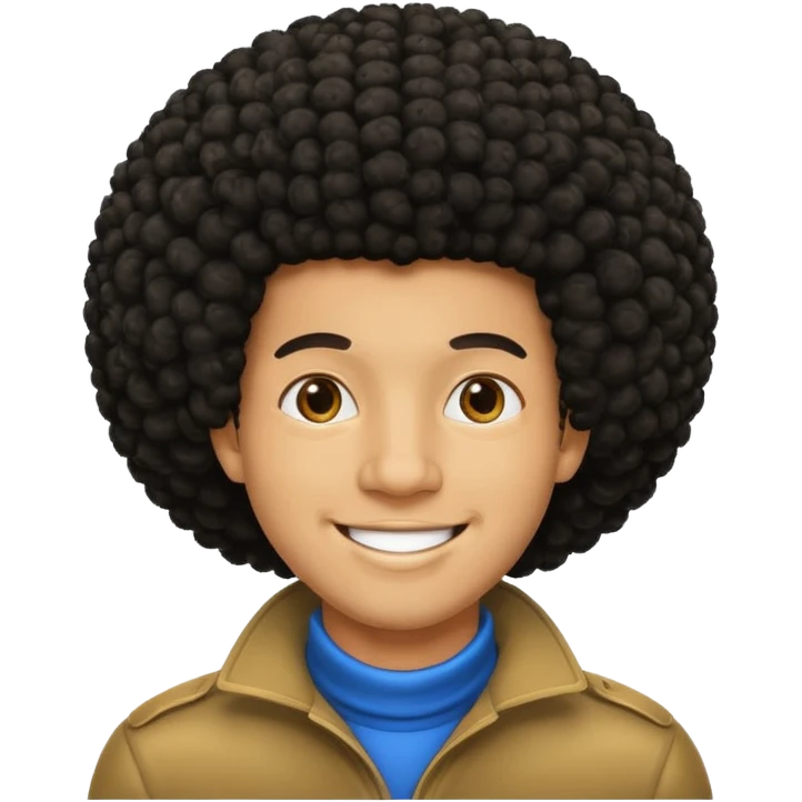A man with an Afro emoji