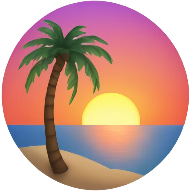 Sunset and palm tree emoji