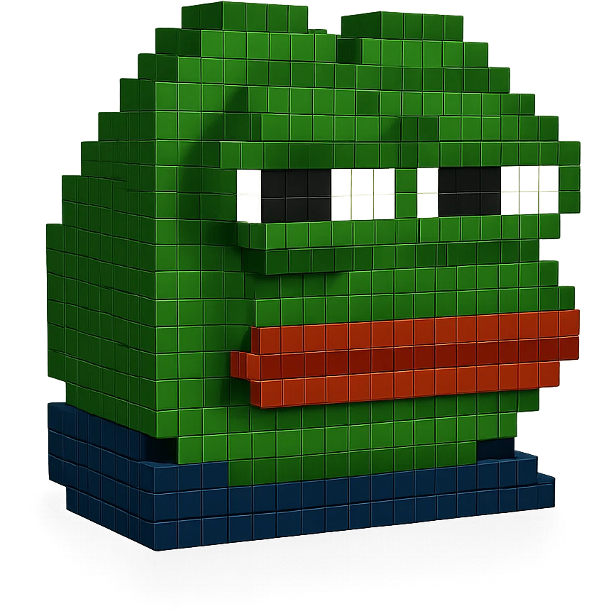 Pepe the Frog meme character with a green face emoji