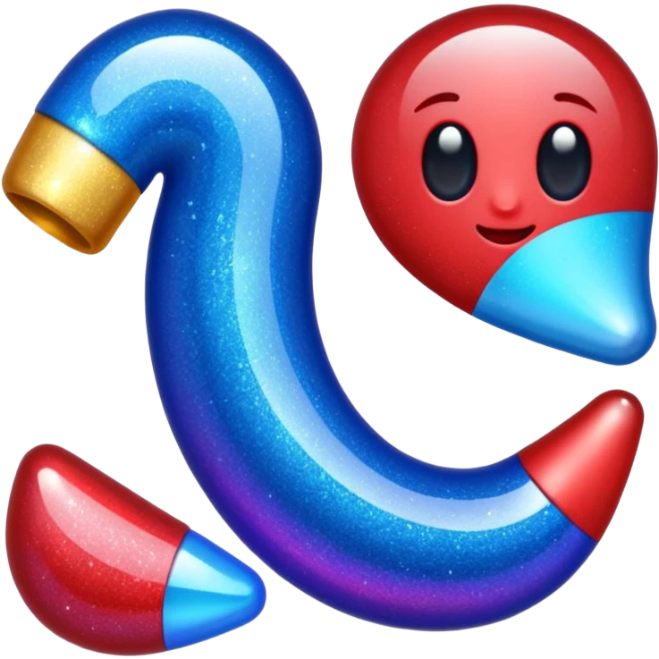glitter red and blue raio emoji