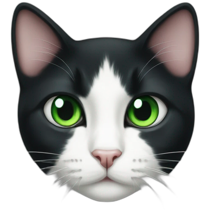 tuxedo cat green eye emoji