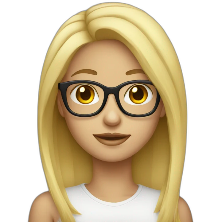 blonde girl in glasses emoji