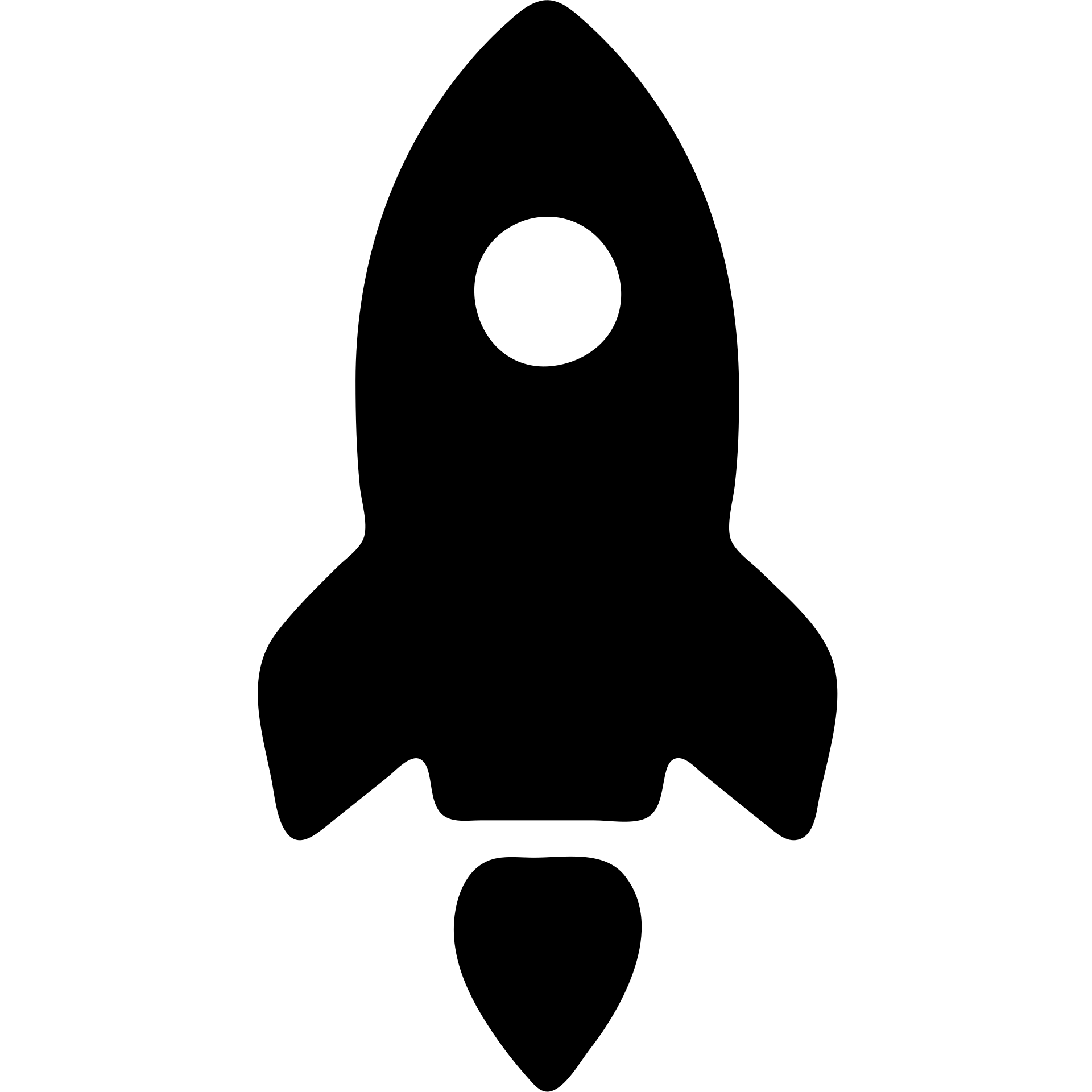 solid filled icon of a rocket, simple and bold emoji