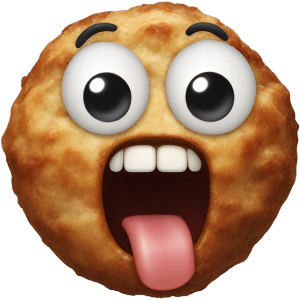 Meatball with man head screaming emoji