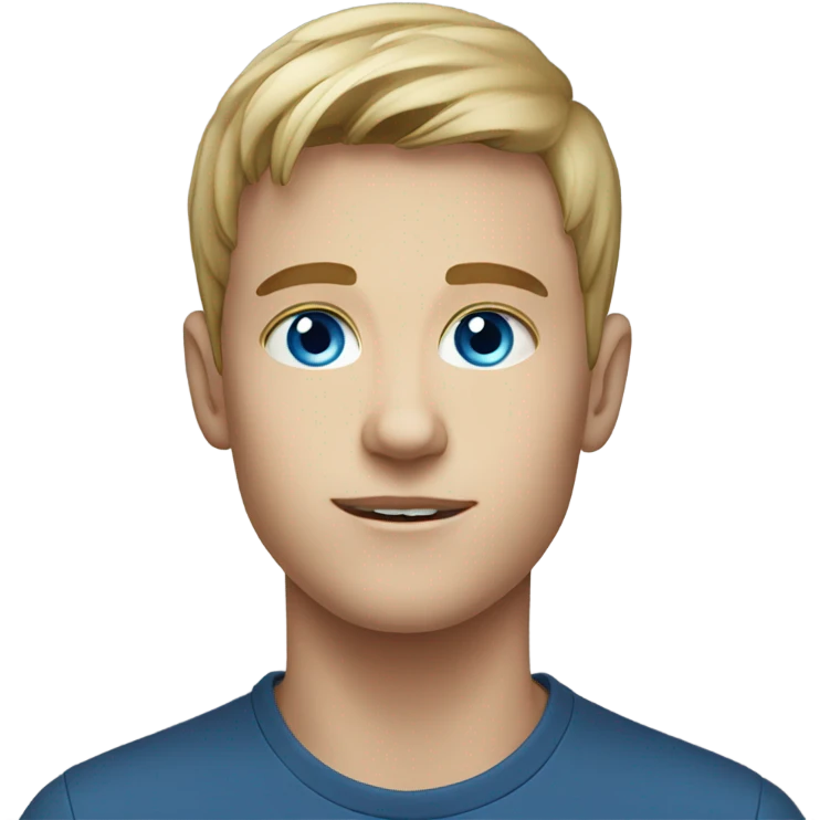 portrait of a young male has blue eyes  emoji
