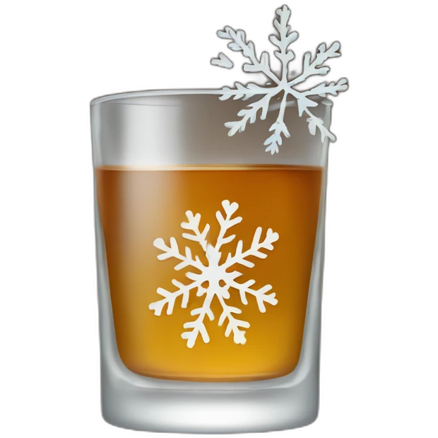Whiskey glass with snowflake emoji