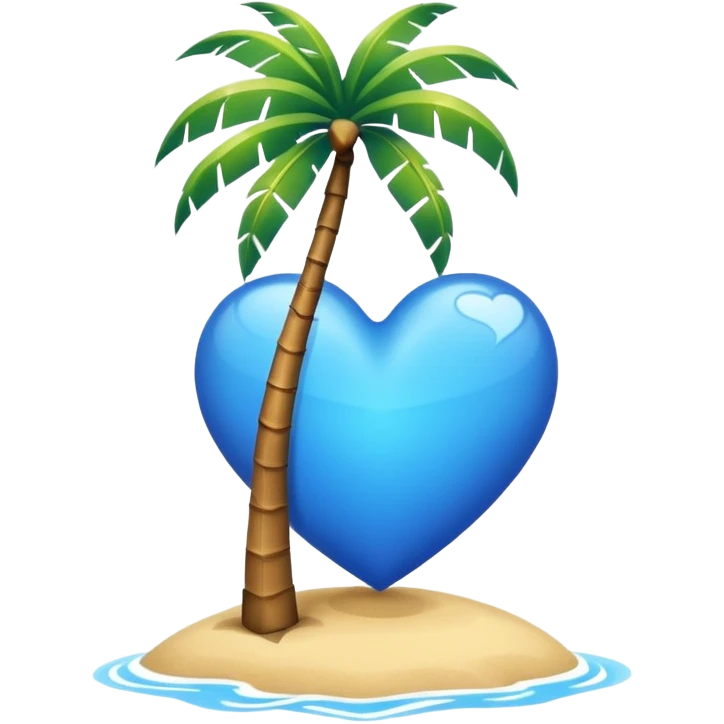 blue heart with a palm tree emoji