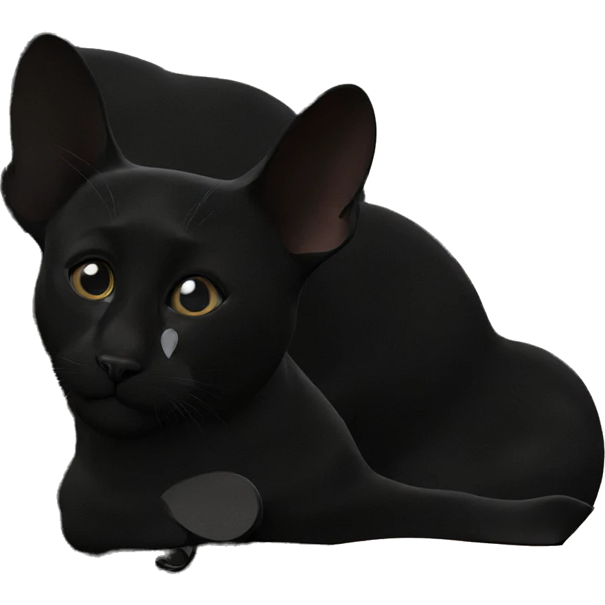 mysterious black cat portrait emoji