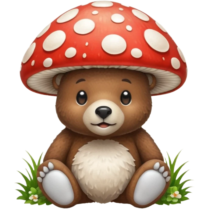 Mushroom in a bear emoji