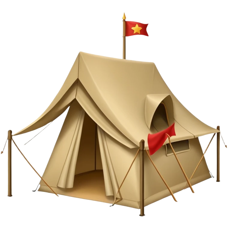 Make the military tent look much bigger and more impressive, suitable for an Army General, in apple style emoji. emoji