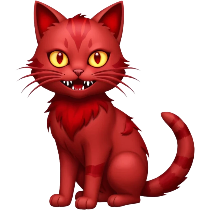 Sanguine crimson maroon burgundy carmine bloody blood-cat-Fakémon-creature (full body) emoji