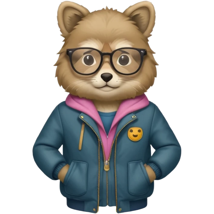 animal wtih glasses and body emoji