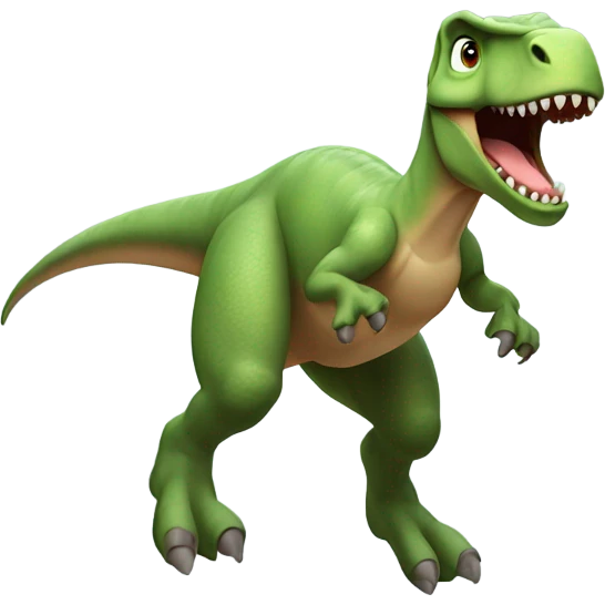 A dinosaur jumping emoji