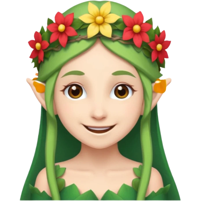 elf with flower crown emoji
