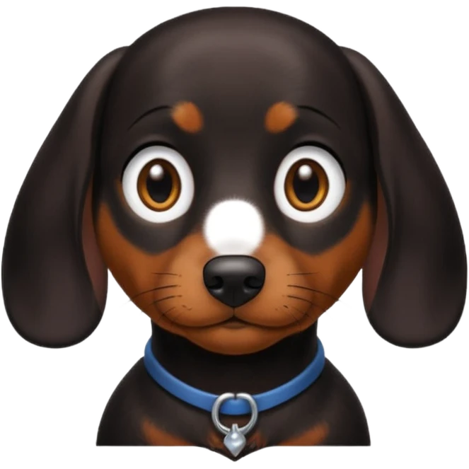 Perro salchicha negro enano emoji