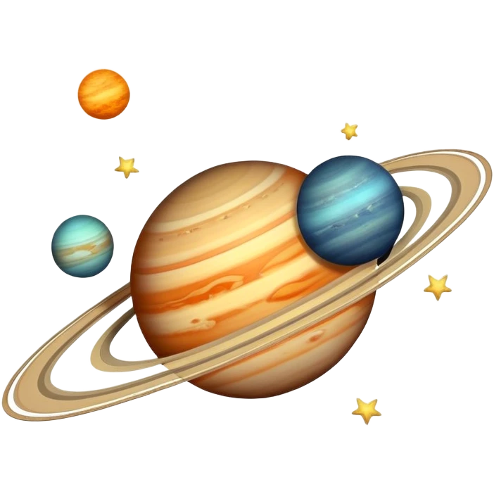 outer space with planets and stars emoji