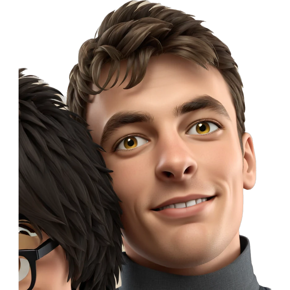 smiling boy with glasses portrait emoji