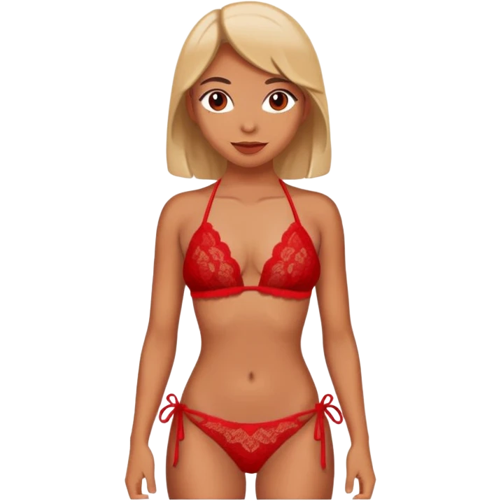 ultra realistic red lace bikini emoji