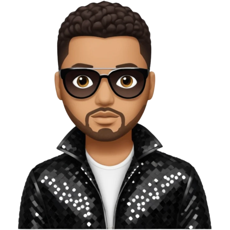 Al B. Sure, R&B Singer with dark brown hair, black sequin outfit emoji