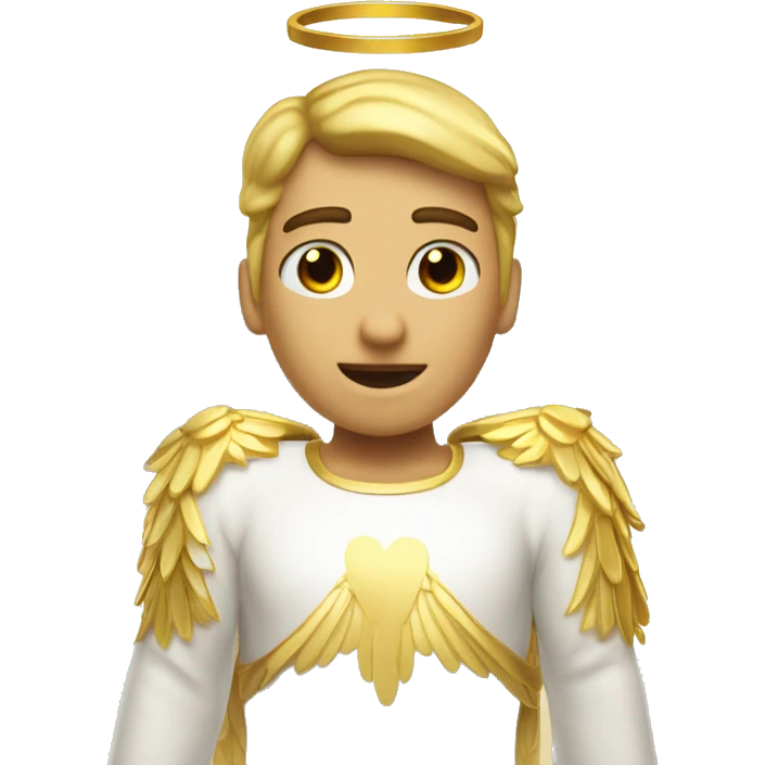 Angel todo dorado con alas doradas extendidas emoji