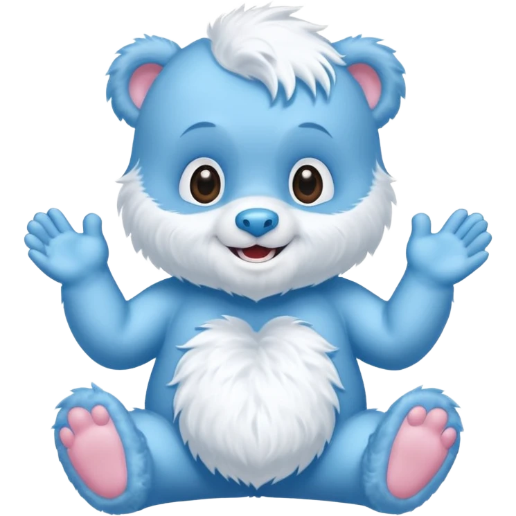 blue baby care bear yeti emoji